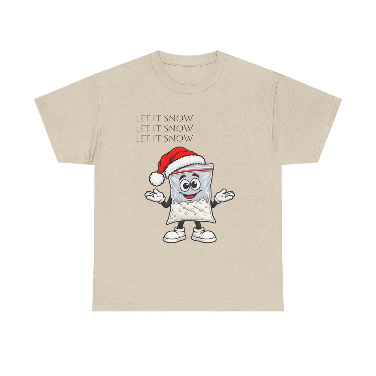 T‑Shirt — "Let It Snow" Bag Character Graphic Tee
