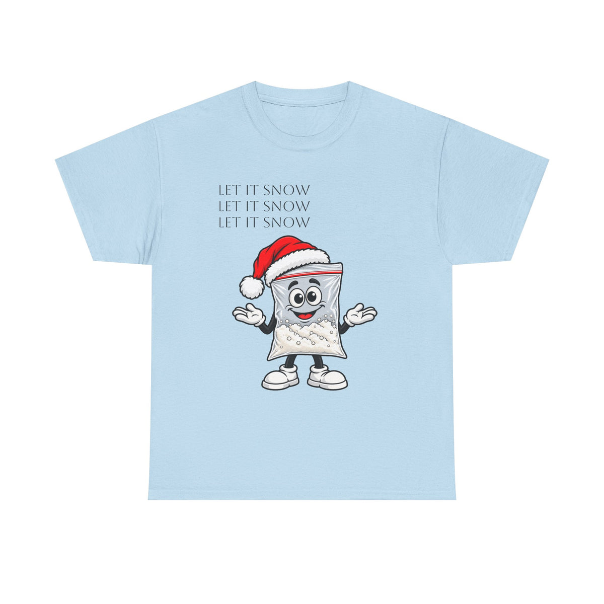 T‑Shirt — "Let It Snow" Bag Character Graphic Tee