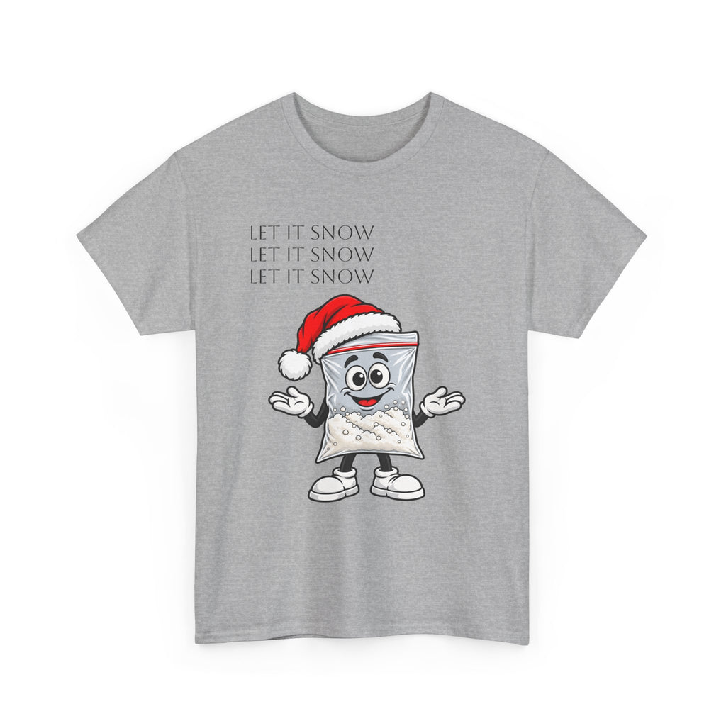 T‑Shirt — "Let It Snow" Bag Character Graphic Tee