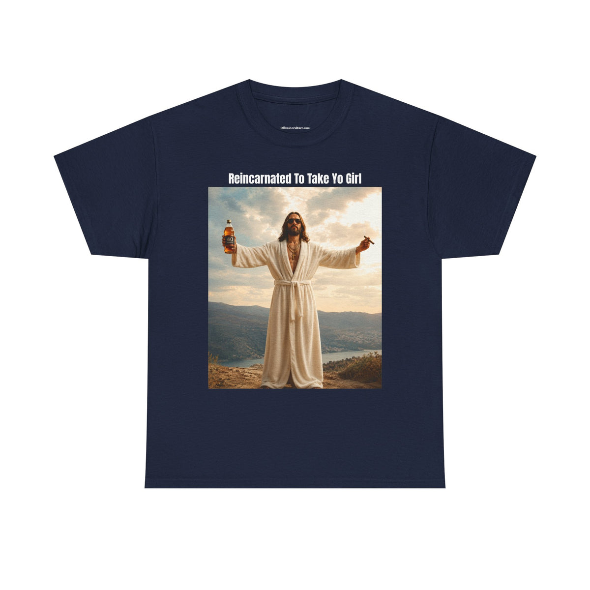"Reincarnated to Take Yo Girl" Retro Jesus Parody Funny Graphic T-Shirt