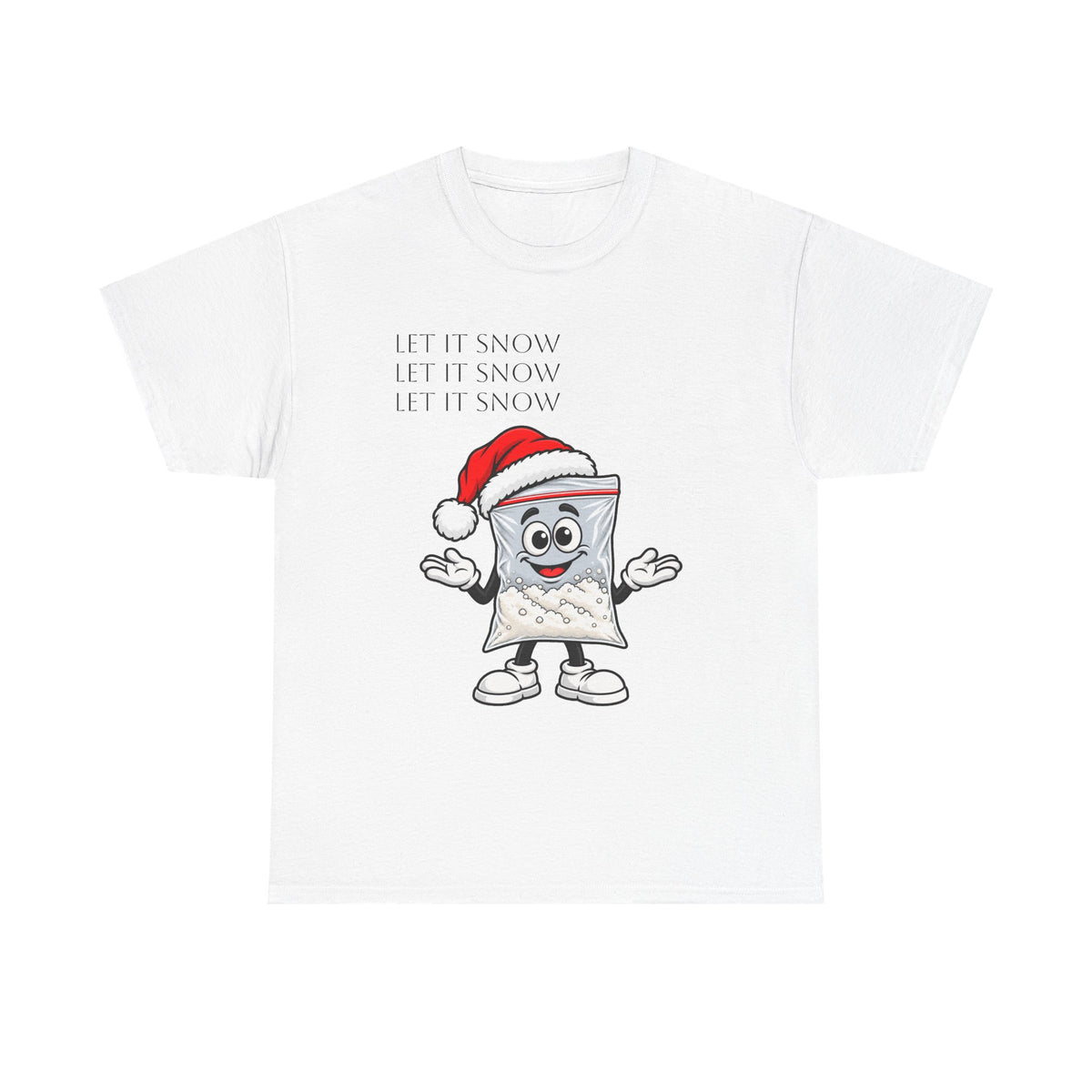 T‑Shirt — "Let It Snow" Bag Character Graphic Tee
