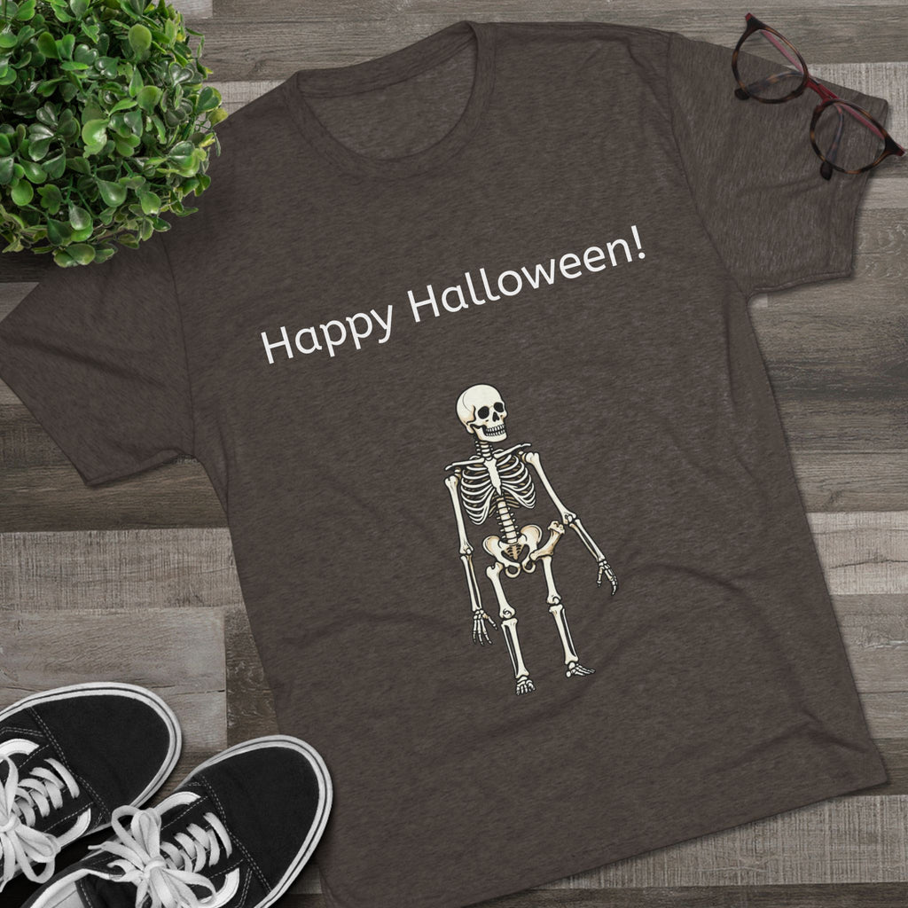 Happy Halloween Skeleton Tee — Halloween Graphic T-Shirt