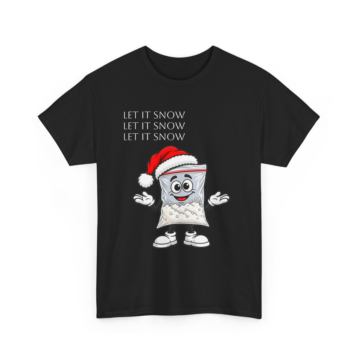 T‑Shirt — "Let It Snow" Bag Character Graphic Tee