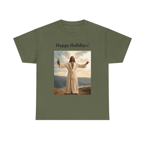 Graphic Tee — "Jesus Christ Partying, Happy Holidays!"