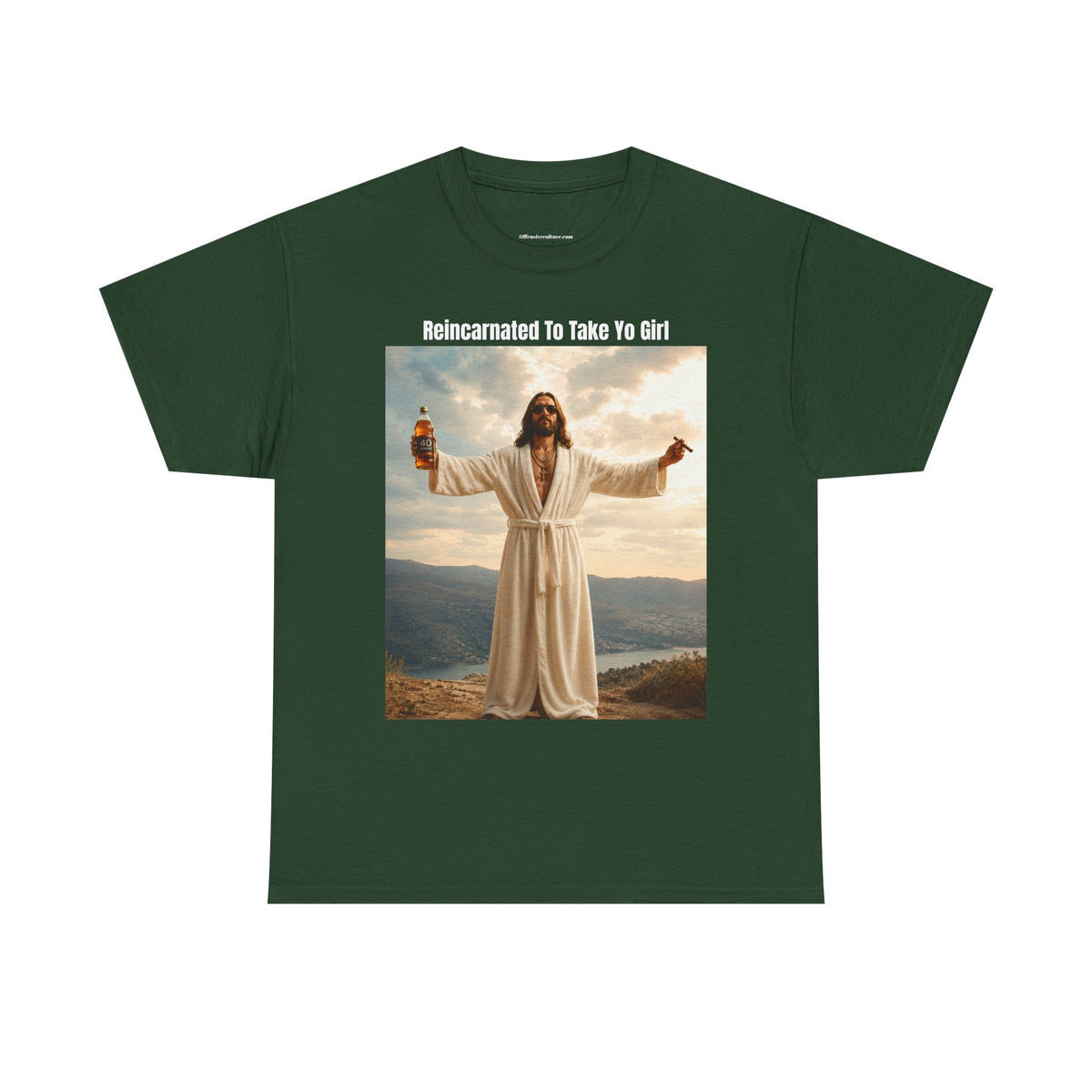 "Reincarnated to Take Yo Girl" Retro Jesus Parody Funny Graphic T-Shirt