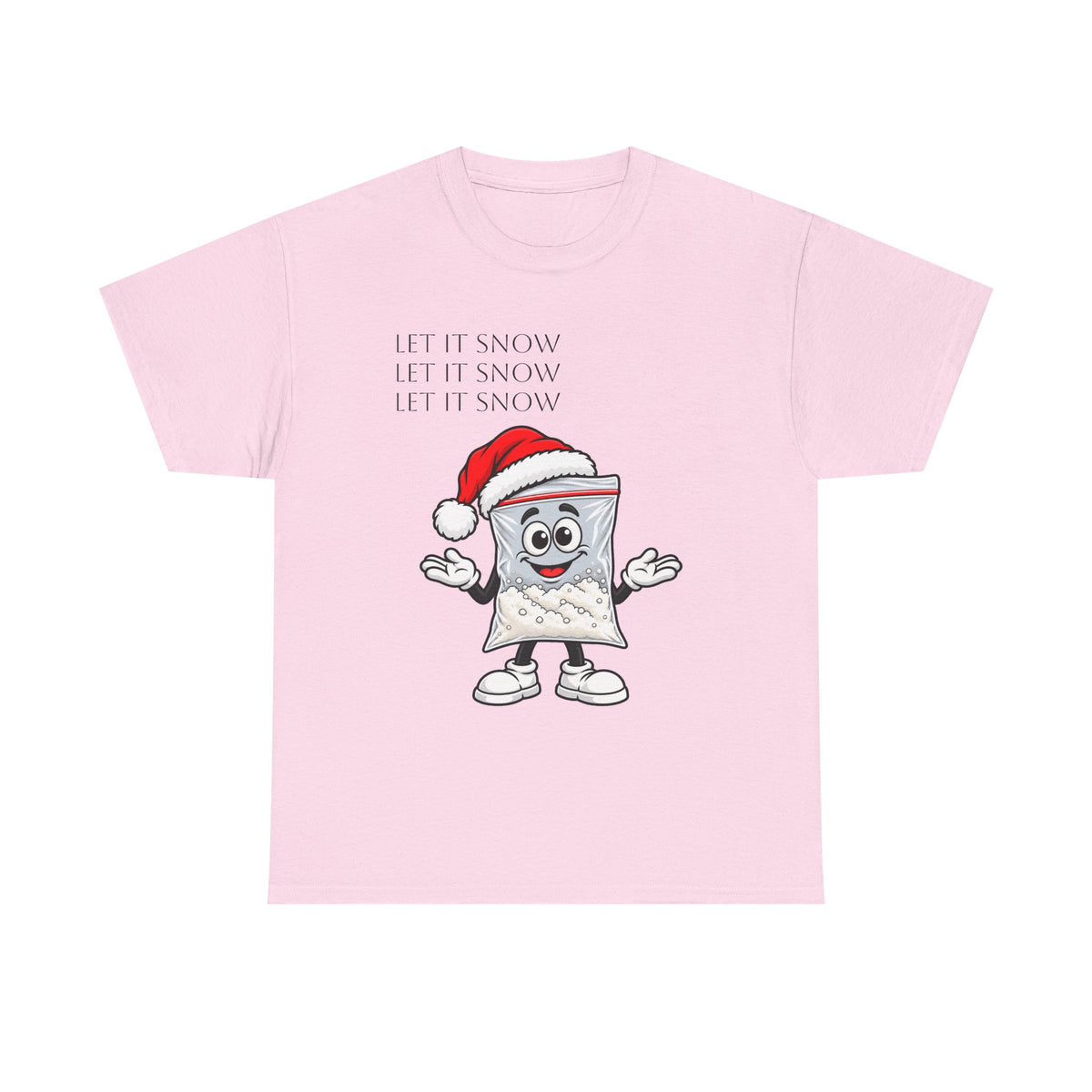 T‑Shirt — "Let It Snow" Bag Character Graphic Tee