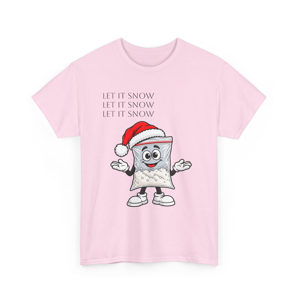 T‑Shirt — "Let It Snow" Bag Character Graphic Tee