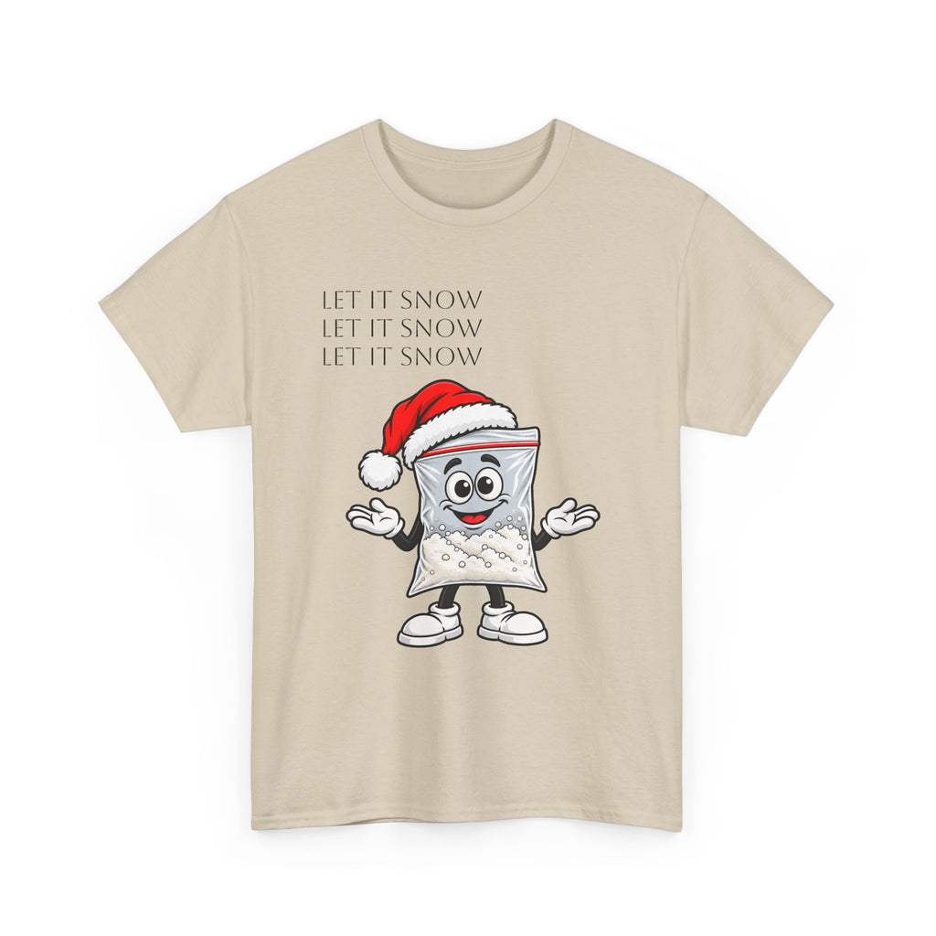 T‑Shirt — "Let It Snow" Bag Character Graphic Tee