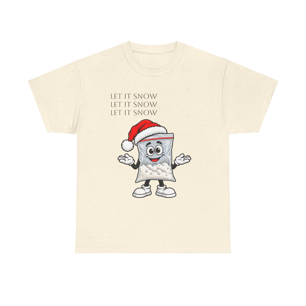 T‑Shirt — "Let It Snow" Bag Character Graphic Tee