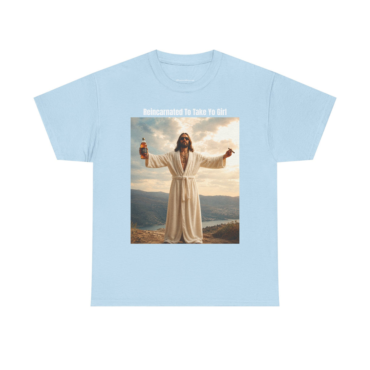 "Reincarnated to Take Yo Girl" Retro Jesus Parody Funny Graphic T-Shirt