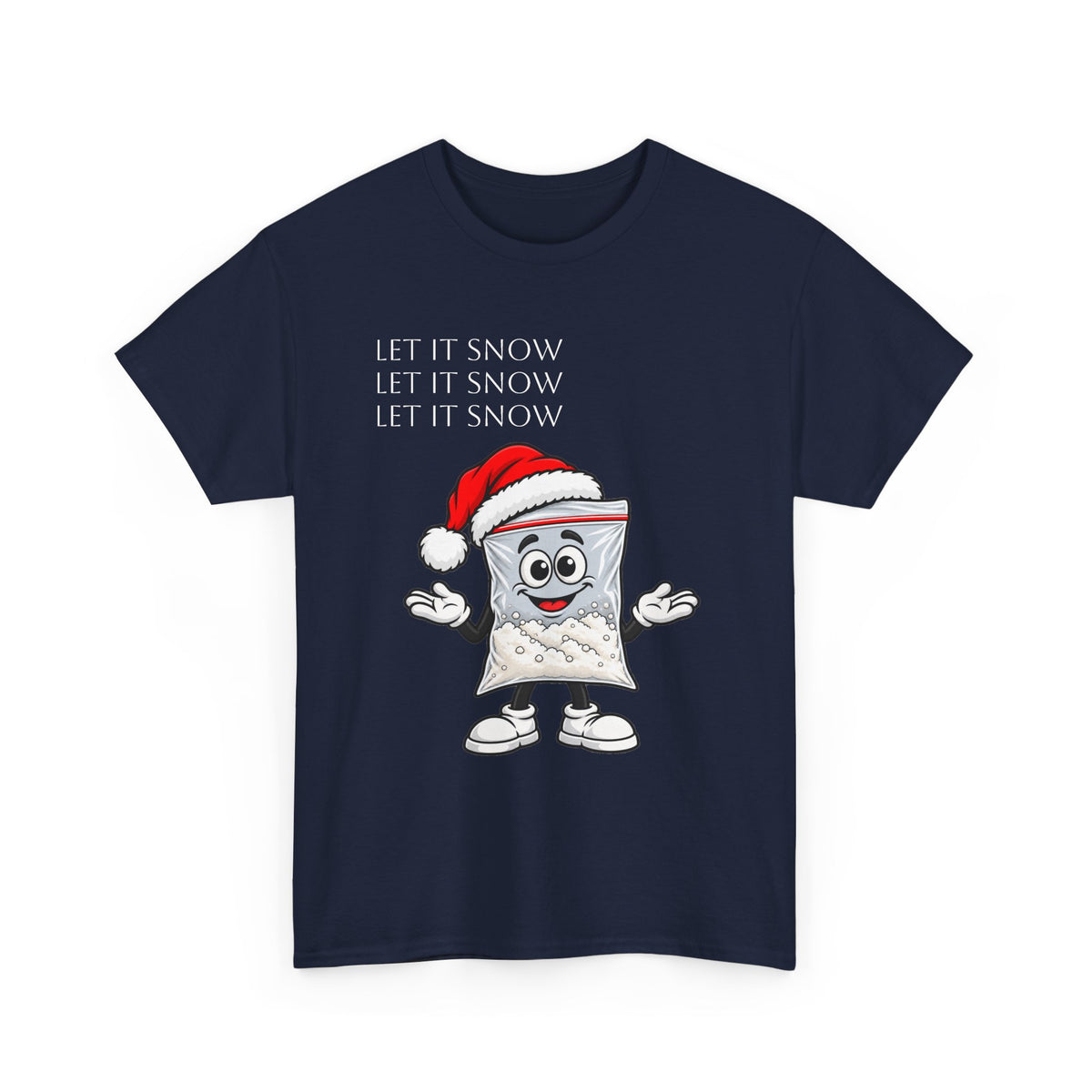 T‑Shirt — "Let It Snow" Bag Character Graphic Tee