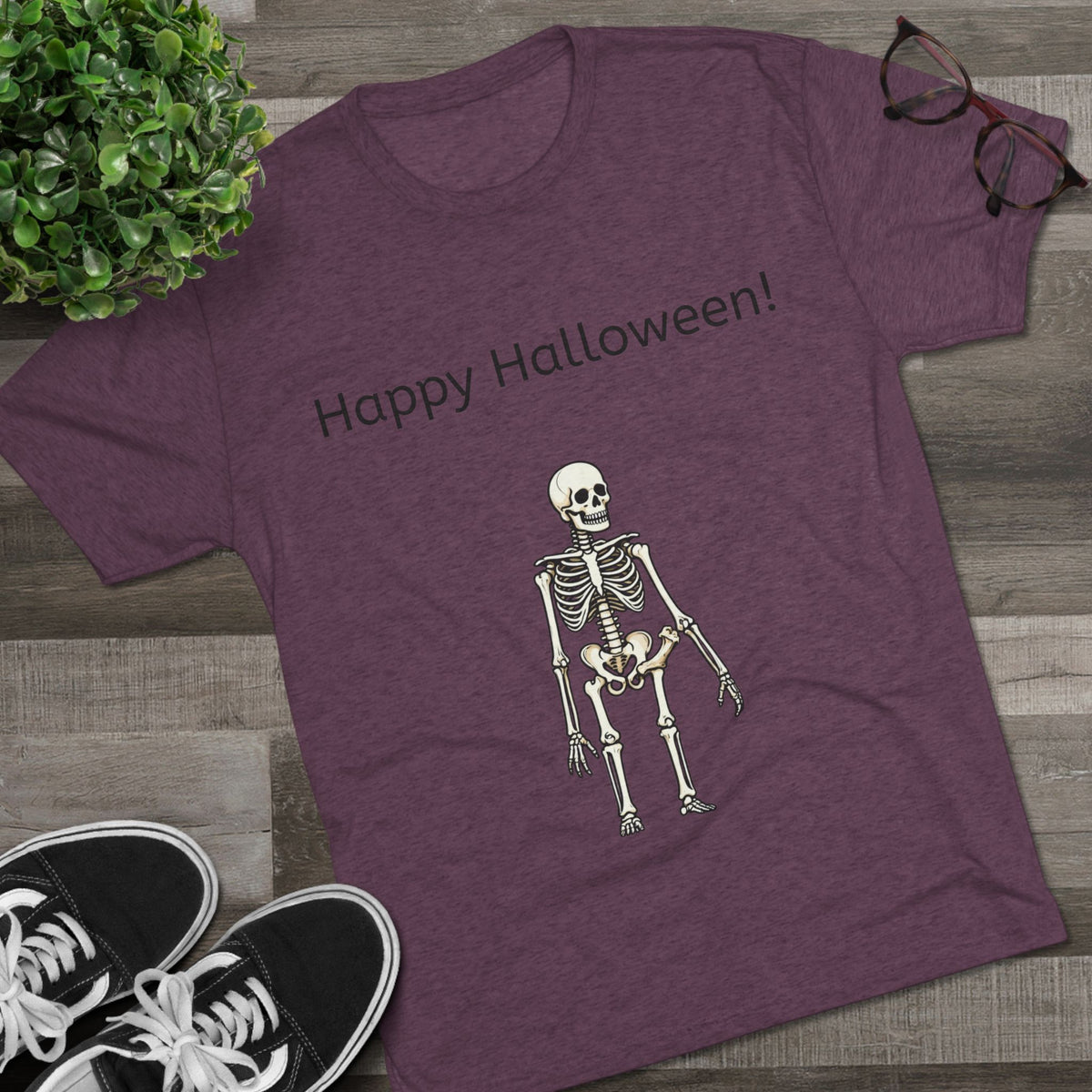 Happy Halloween Skeleton Tee — Halloween Graphic T-Shirt