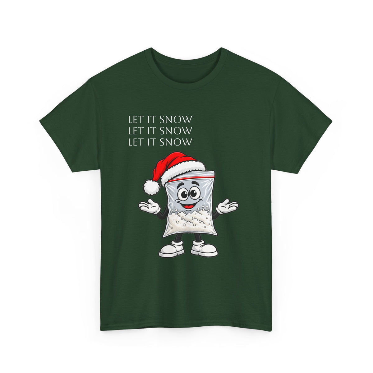 T‑Shirt — "Let It Snow" Bag Character Graphic Tee