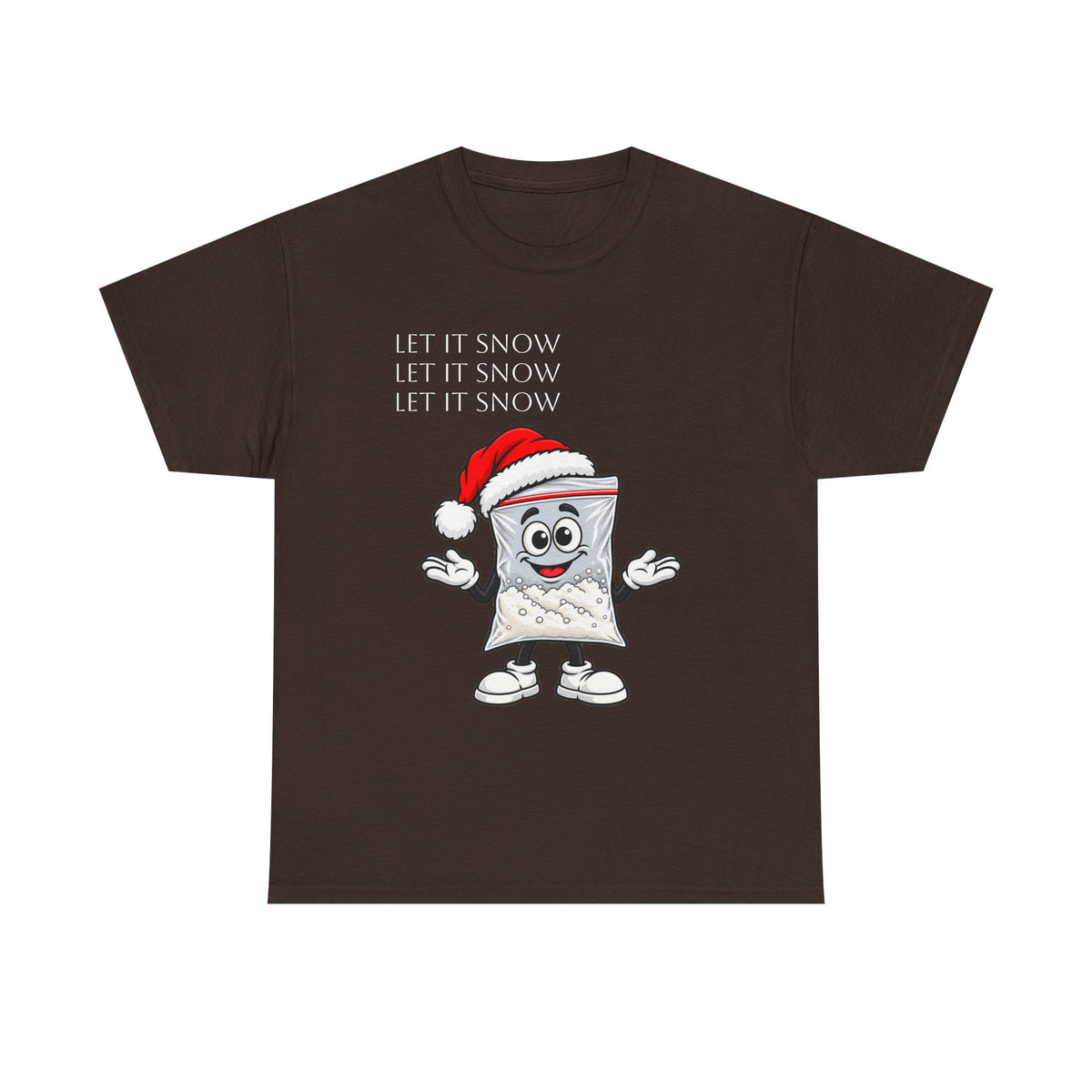 T‑Shirt — "Let It Snow" Bag Character Graphic Tee