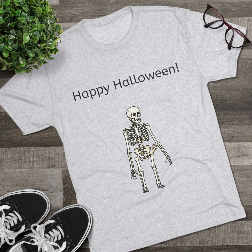 Happy Halloween Skeleton Tee — Halloween Graphic T-Shirt