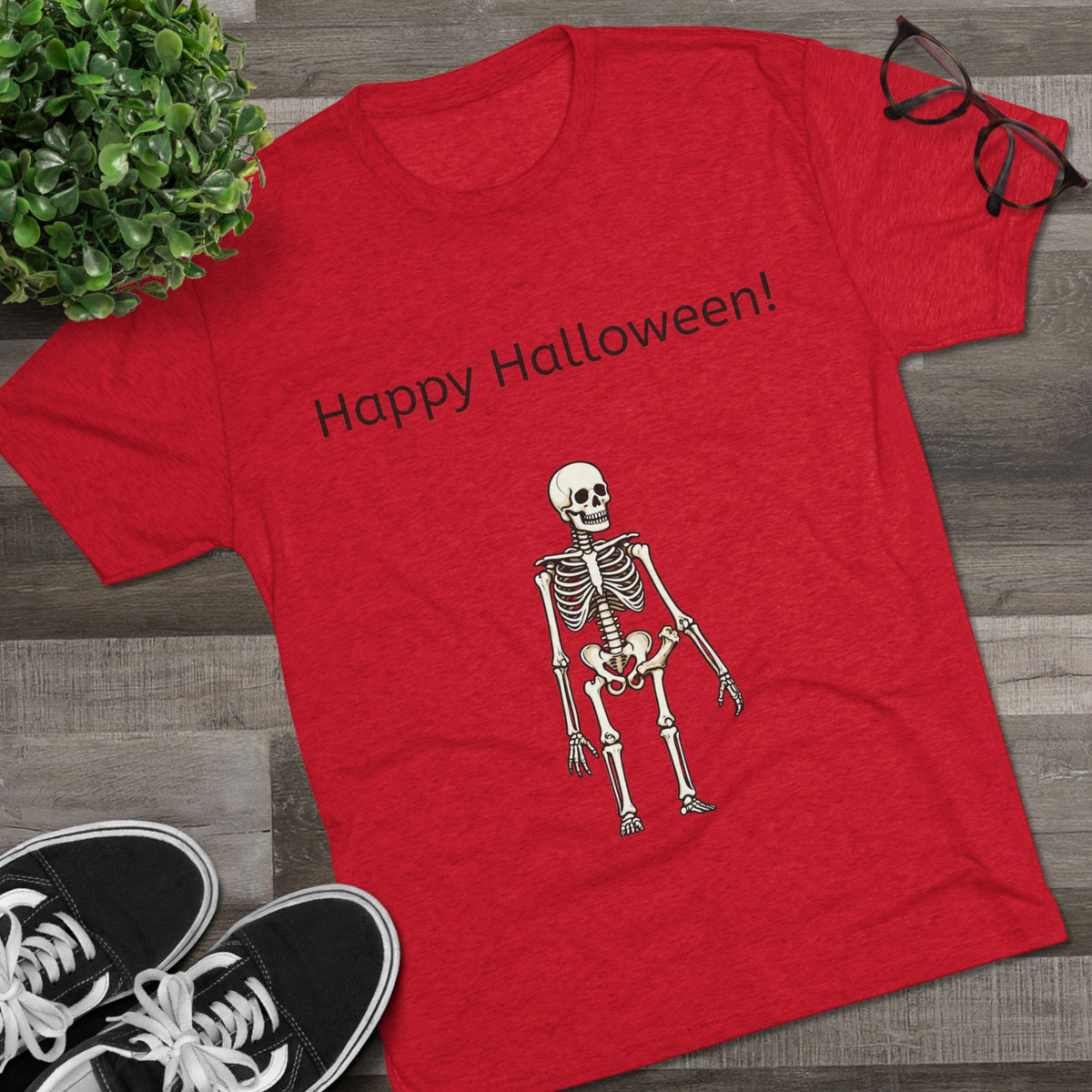 Happy Halloween Skeleton Tee — Halloween Graphic T-Shirt