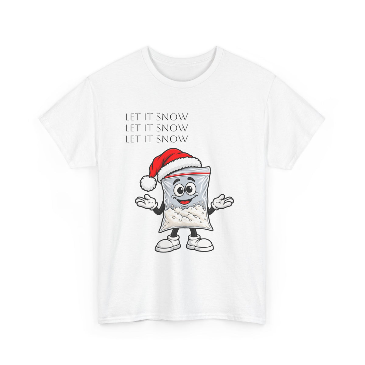 T‑Shirt — "Let It Snow" Bag Character Graphic Tee