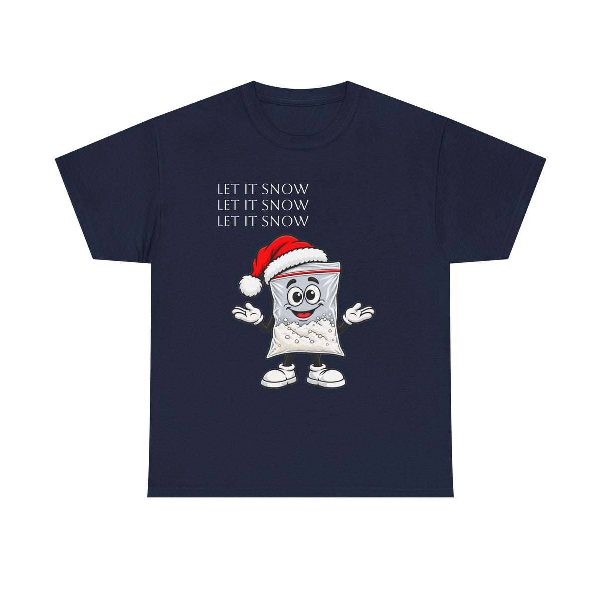 T‑Shirt — "Let It Snow" Bag Character Graphic Tee