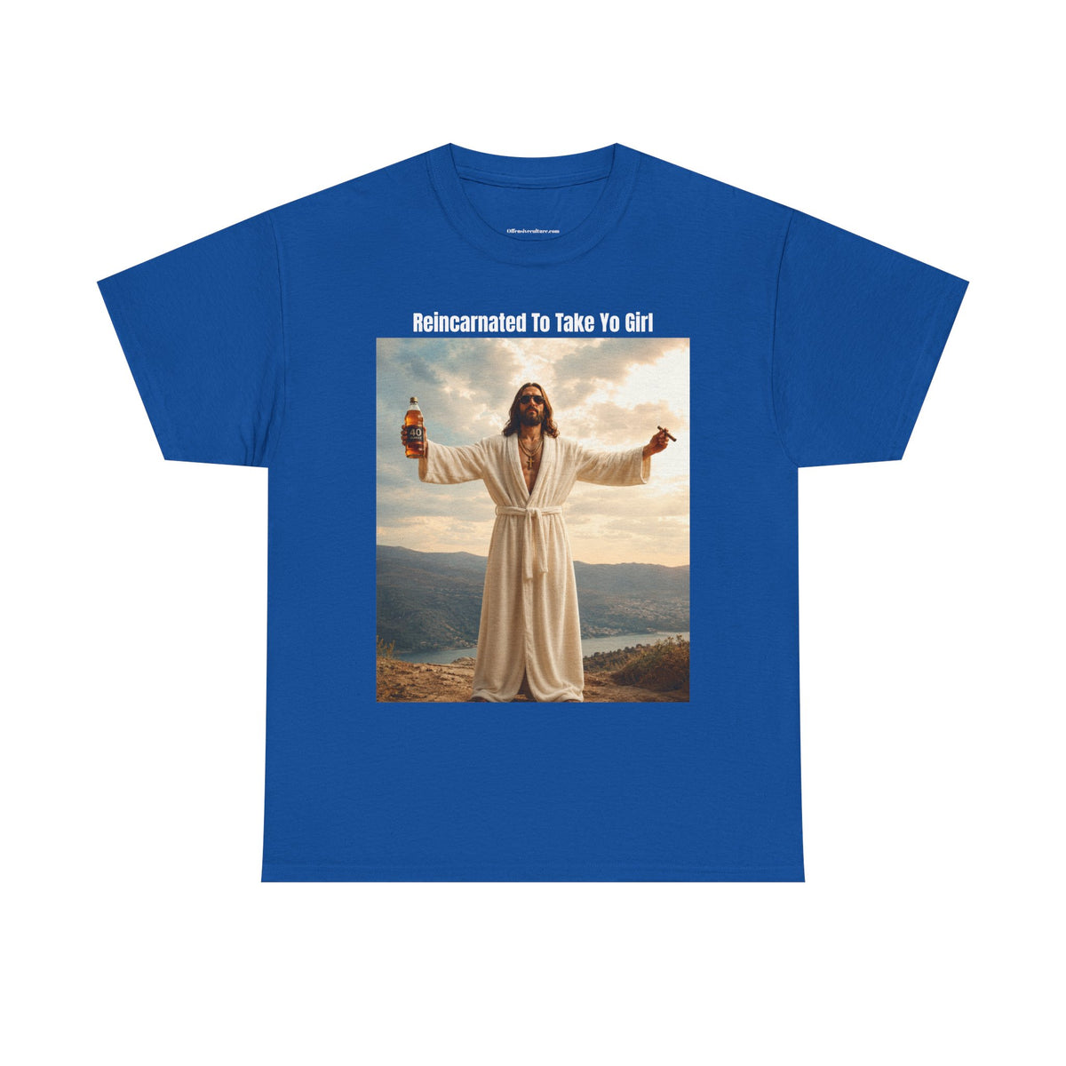 "Reincarnated to Take Yo Girl" Retro Jesus Parody Funny Graphic T-Shirt