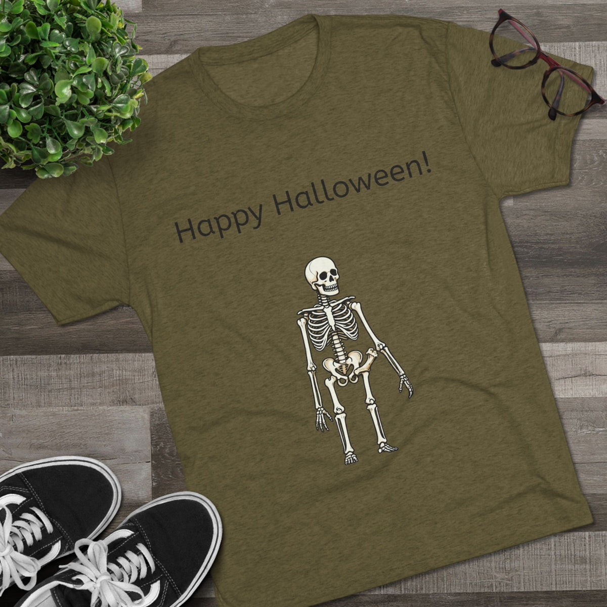 Happy Halloween Skeleton Tee — Halloween Graphic T-Shirt