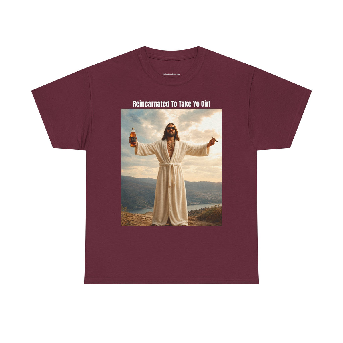"Reincarnated to Take Yo Girl" Retro Jesus Parody Funny Graphic T-Shirt