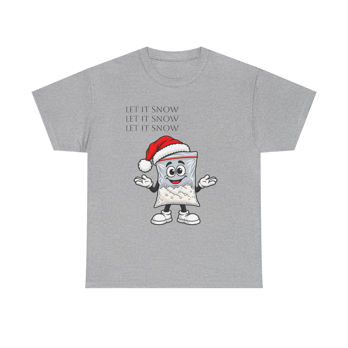 T‑Shirt — "Let It Snow" Bag Character Graphic Tee