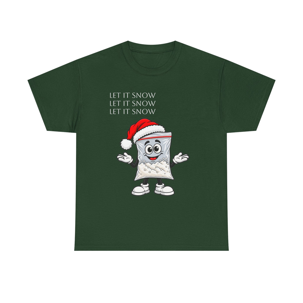 T‑Shirt — "Let It Snow" Bag Character Graphic Tee