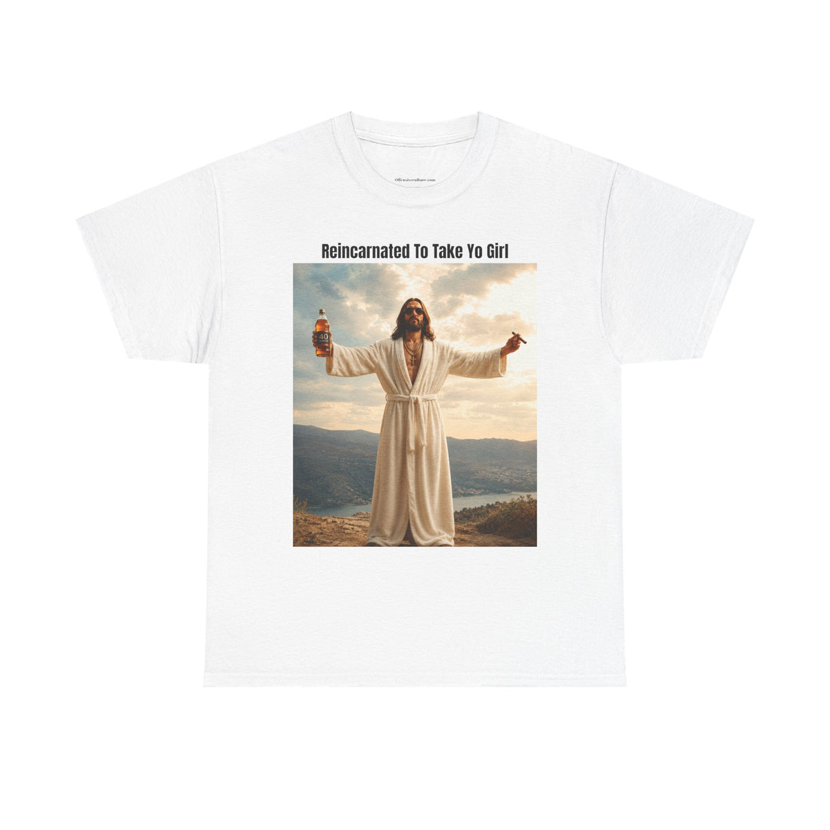 "Reincarnated to Take Yo Girl" Retro Jesus Parody Funny Graphic T-Shirt