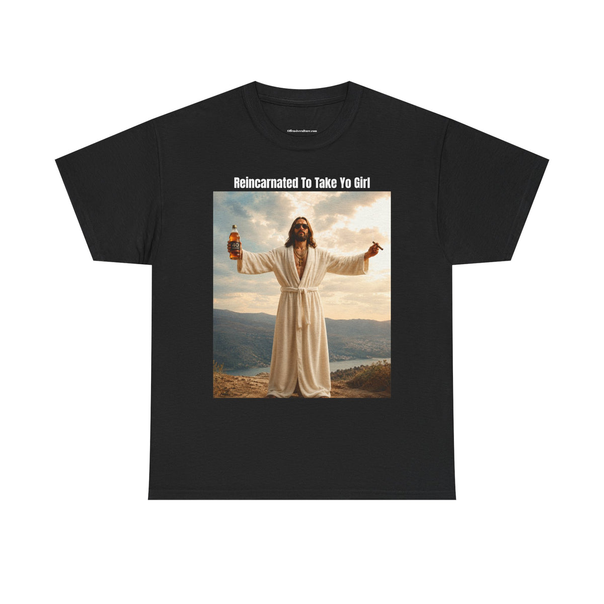 "Reincarnated to Take Yo Girl" Retro Jesus Parody Funny Graphic T-Shirt