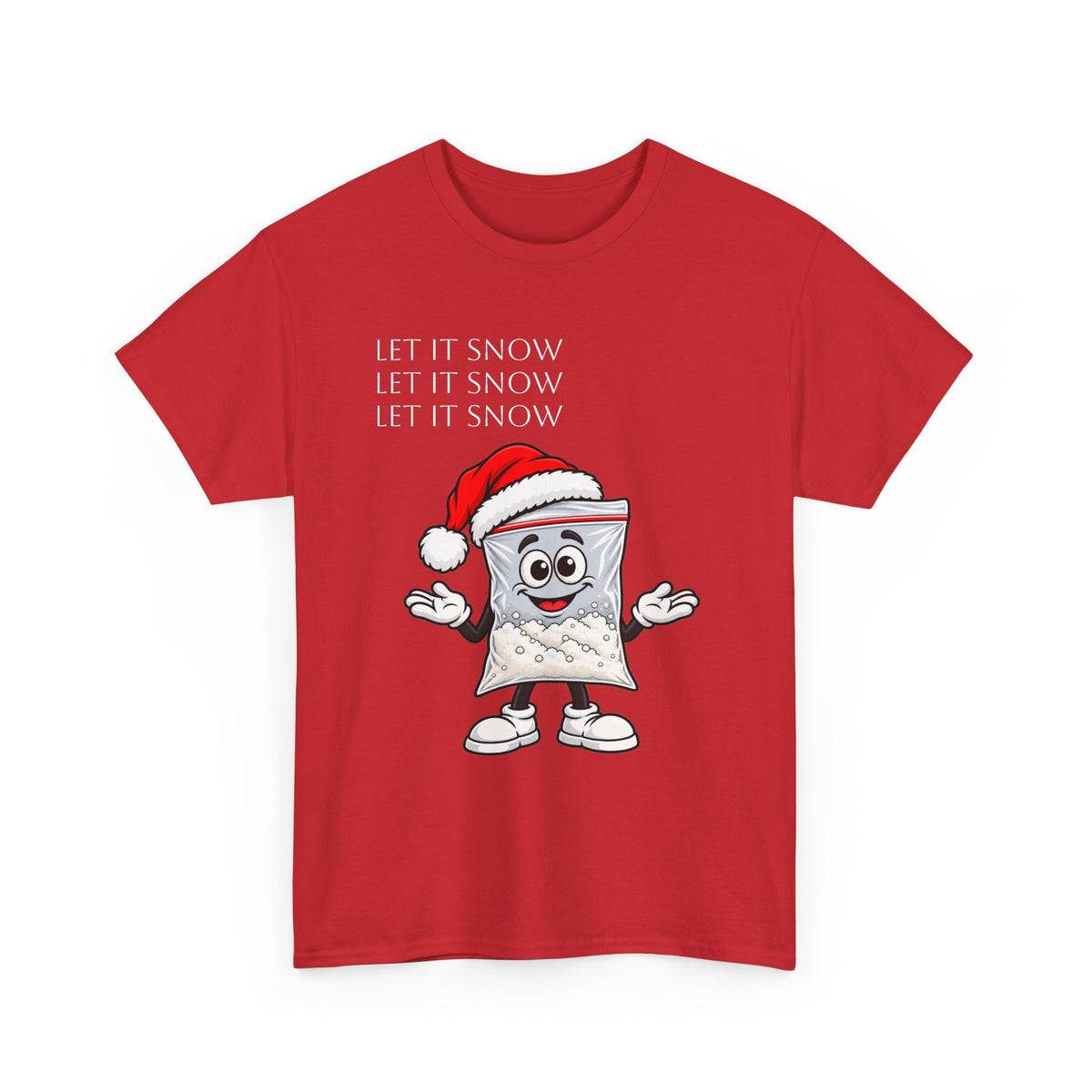 T‑Shirt — "Let It Snow" Bag Character Graphic Tee
