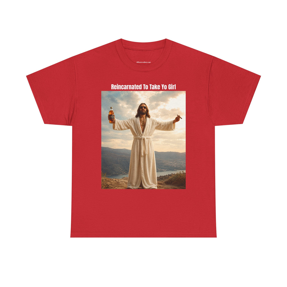 "Reincarnated to Take Yo Girl" Retro Jesus Parody Funny Graphic T-Shirt