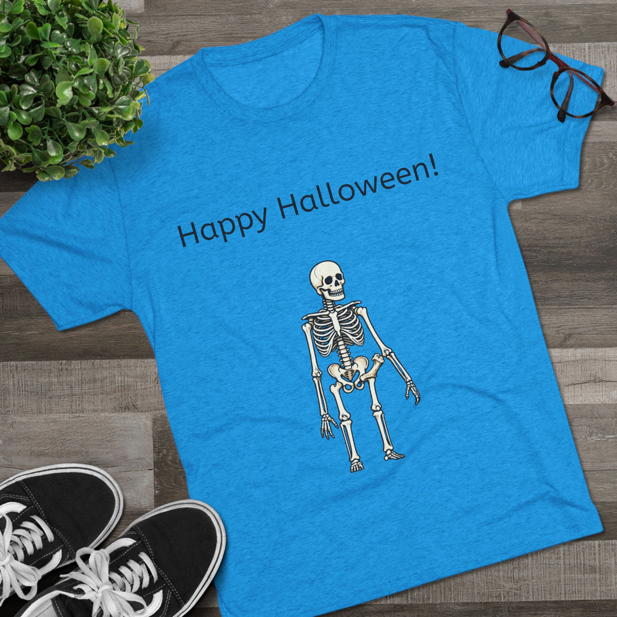 Happy Halloween Skeleton Tee — Halloween Graphic T-Shirt