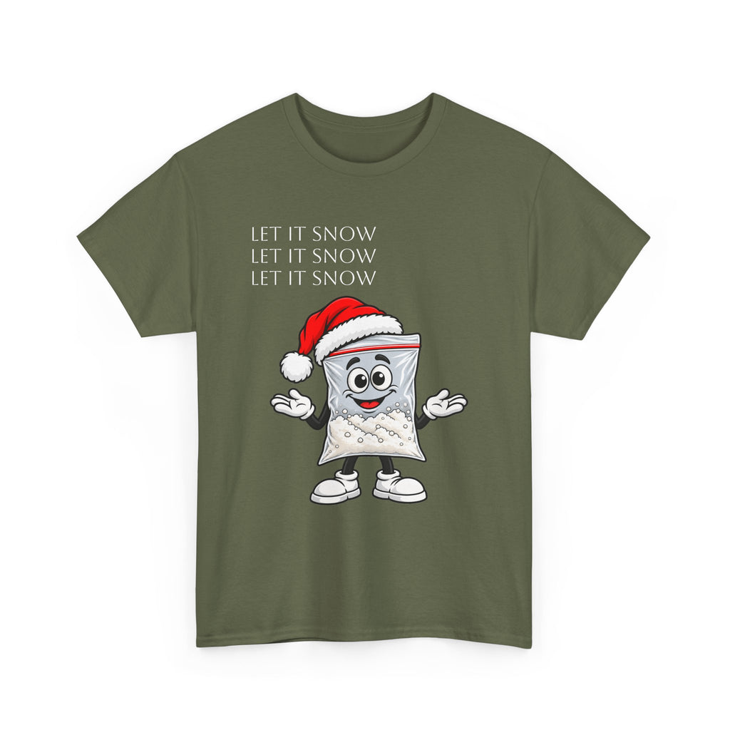 T‑Shirt — "Let It Snow" Bag Character Graphic Tee