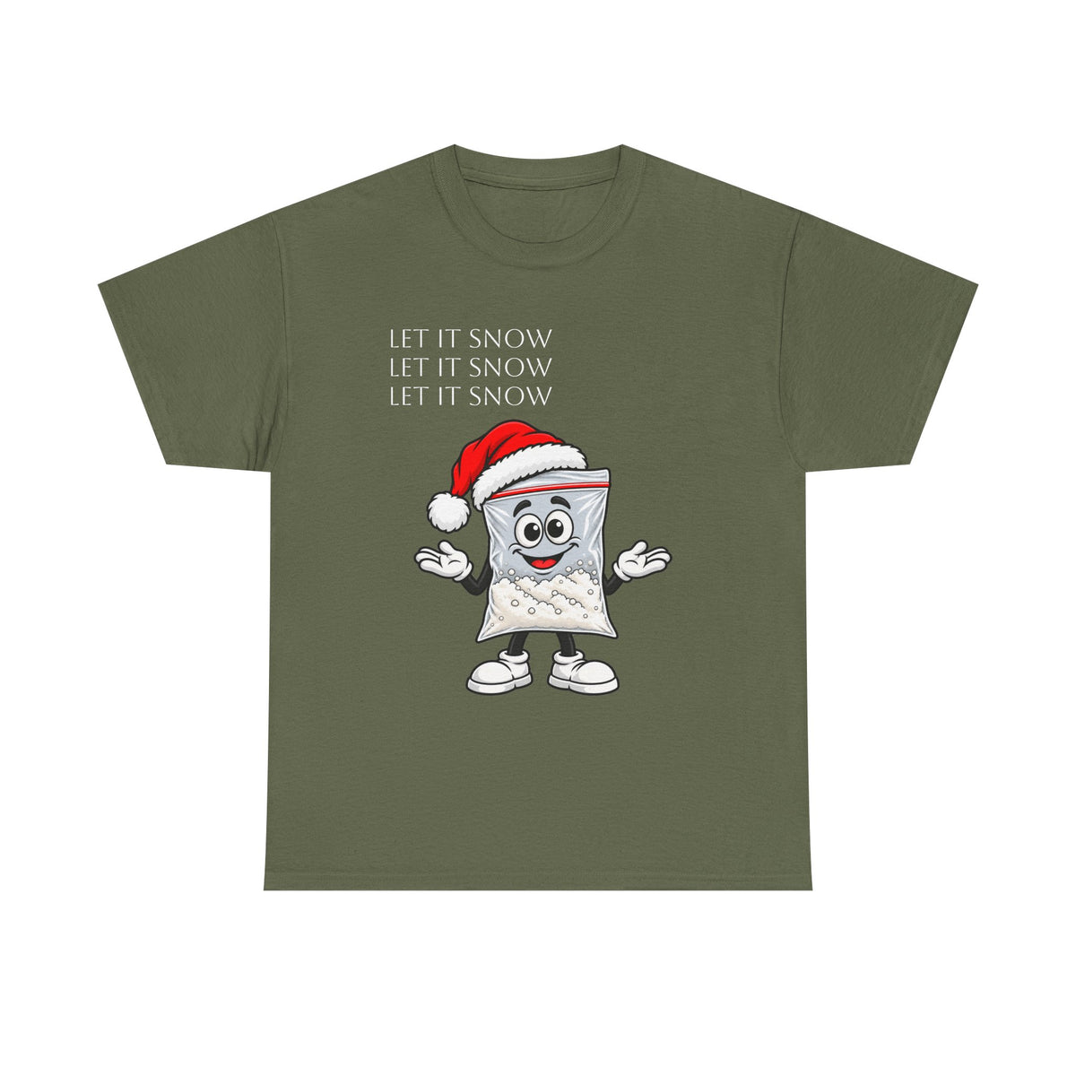 T‑Shirt — "Let It Snow" Bag Character Graphic Tee