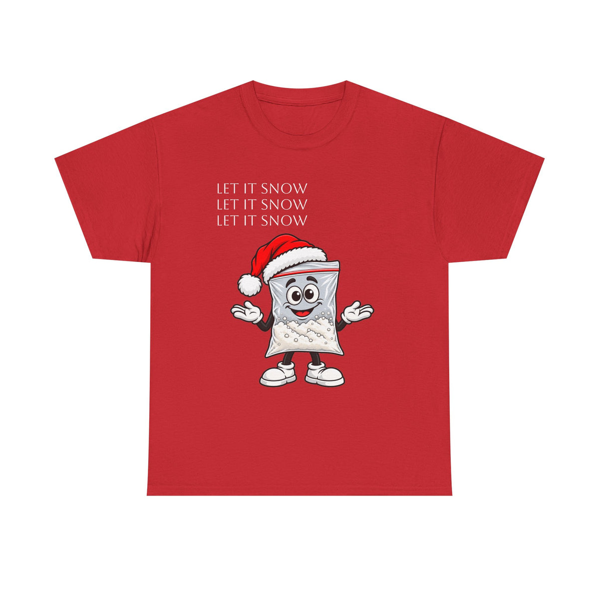 T‑Shirt — "Let It Snow" Bag Character Graphic Tee